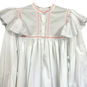 Victorian Prairie Handcrafted White Cotton Dress Nightgown Costume